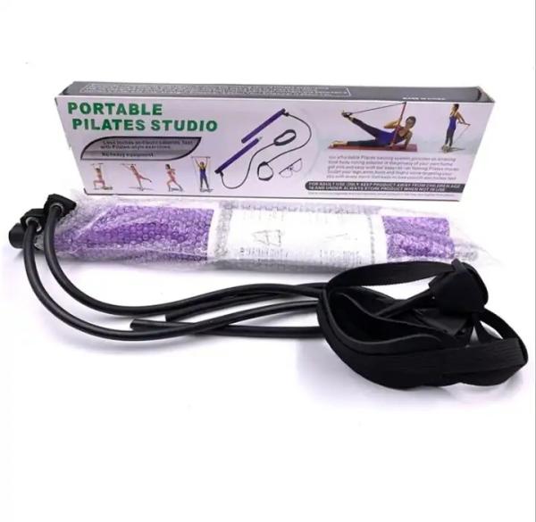 Pilates Bar Yoga Stick Pilates bar kit for Home Gym with Resistance Bands for Pilates Exercise and Body Workout