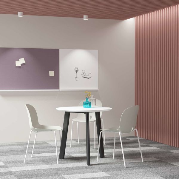Stackable Armless PP Chair For Restaurant - Powder Coated Metal Legs