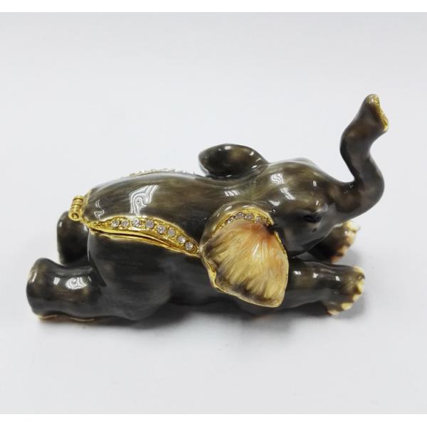 Custom metal elephant shaped vintage jewelry box for promotional gift