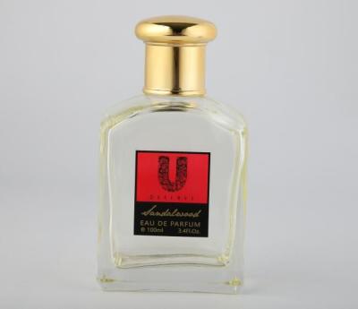 100ml Square Glass Perfume Bottles Sprayer Bottle With Plastic Cap Skincare Packaging
