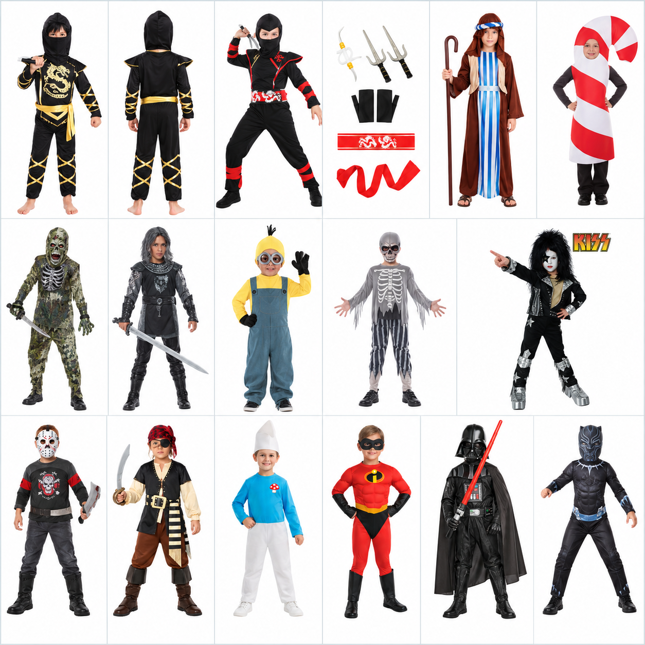 Wholesale Kids Halloween Costumes Boys Ninja Pirate Skeleton Superhero Fantasy Warrior Cosplay Fancy Dress Party Outfits Children Role Play Costumes OEM ODM Manufacturer Supplier Patygr