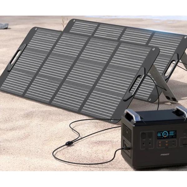 Mini Outdoor 100w Foldable Solar Panel Flexible Charging Waterproof Full Black