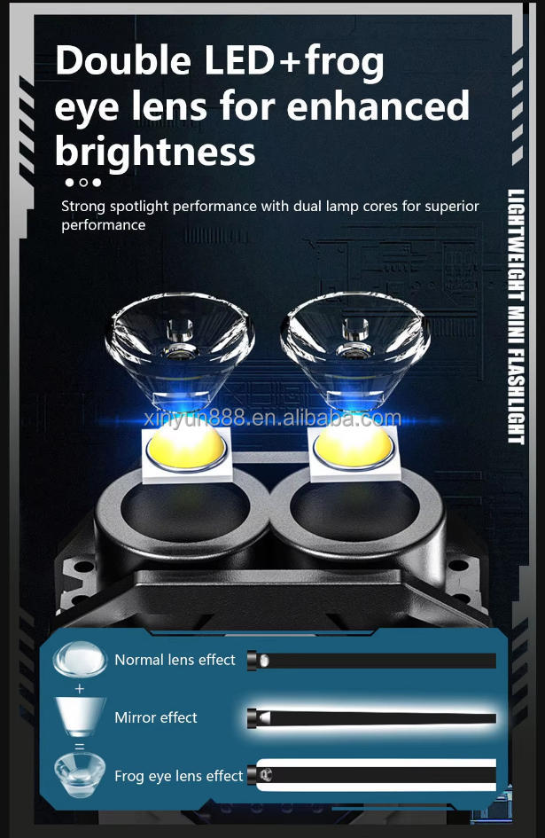 Cross-border Dual LED Keychain Lamp Multifunctional Magnetic Suction Flashlight Cob Side Lamp Outdoor High Bright Warning Lamp