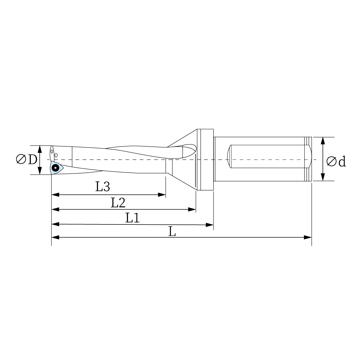 U-drill_W shaped Insert_D×4
