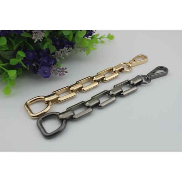 Popular luxury handbag hardware 10 mm width gold  zinc alloy decorative metal chain with iron d rings