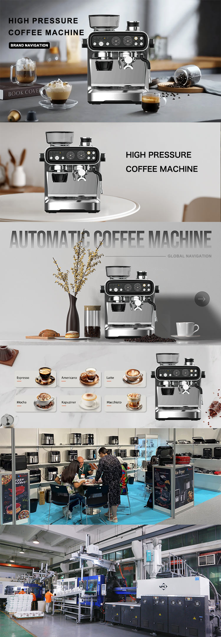 20Bar Smart Espresso Coffee Machine Italian Cappuccino Maker With Milk