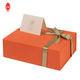 FSC UV Coating Orange Cardboard Box Gift Rigid Packaging Box With Ribbon