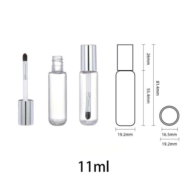 11ml 14ml Concealer Lip Gloss White Plastic Empty Tube with Fine Brush for Blush Highlighter Foundation