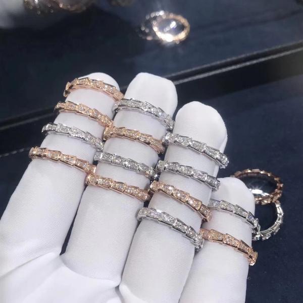 Elegant   Customized 18K Gold   Serpenti Viper Ring Diamond Ring Yellow Gold White Gold