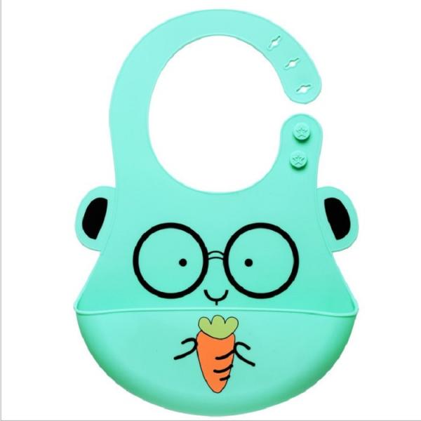 Non Toxic Baby Tableware 75g Silicone Feeding Bib Adjustment