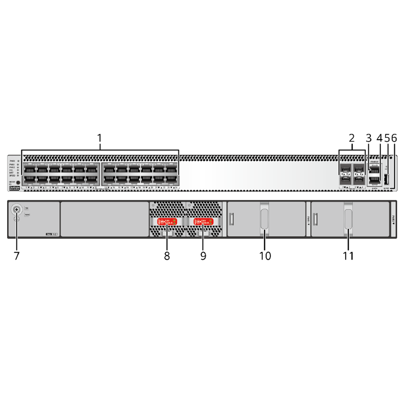 S5731S-H24T4X-A 24 Port Switch with 24*10/100/1000BASE-T Ports, 4*10GE SFP+ Ports