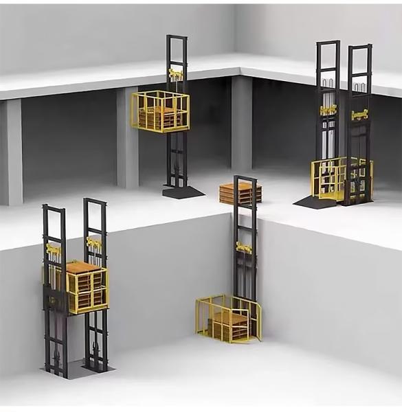 10m Two Post Cargo Lift Electric Hydraulic Warehouse Cargo Lift 500KG Load