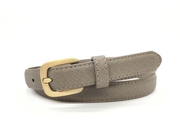 Taupe Saffiano Fashion PU Leather Womens Trouser Belt