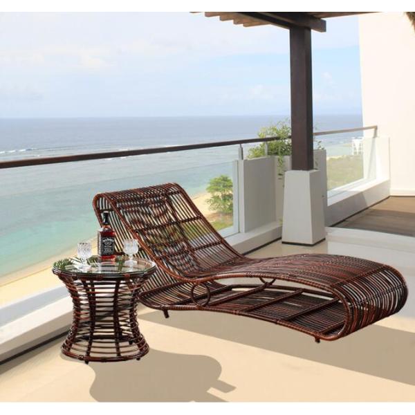 Leisure Aluminium Outdoor Garden wicker beach chair PE Rattan patio Chaise Lounge chairs