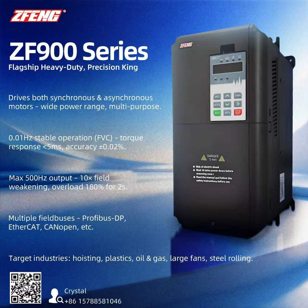 ZF900 Series Industrial Variable Frequency Drive 7.5kW–800kW High-Performance