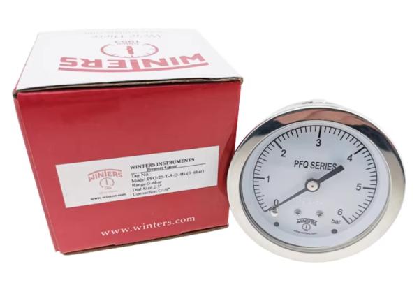 WINTERS 3A Approved Sanitary Pressure Gauge with 316L Stainless Steel and 100mm Dial Size for Industrial Use