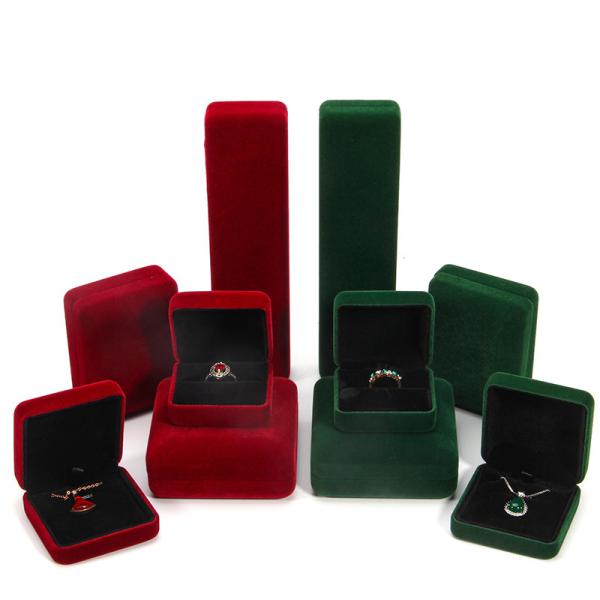 Luxury Velvet Jewelry Set Box for High Grade Green Packaging Bracelet Necklace Ring