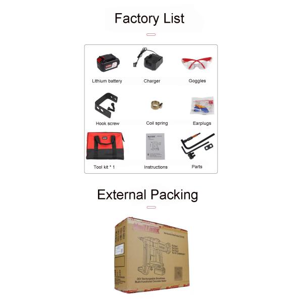 Nailtask DCCN 100X2 Guns Machine Air Stapler Grade DIY Framing Nailer Battery Nail Gun