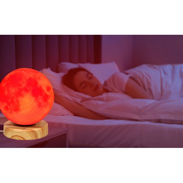 Remote Control Night Light Desk Lamp Red Moon Design Table Lamp 2700K 4000K 6000