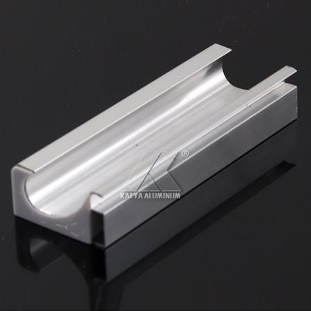 Aluminum Silver Anodized Handle with Plastic Caps Kitchen Material OEM Profile