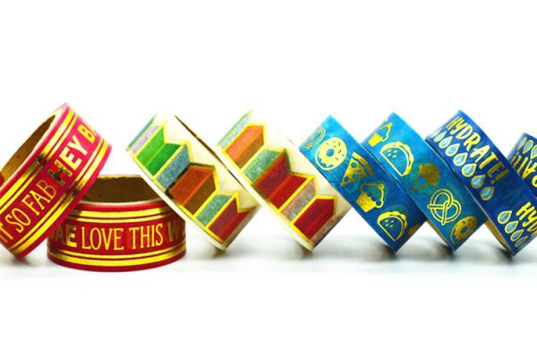 O costume imprimiu a fita decorativa de Washi da folha de ouro de 15mm*10m