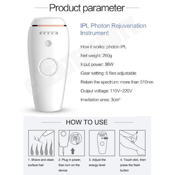 телефонная трубка лазера фотона 260g 36W 300000 внезапная Unisex IPL