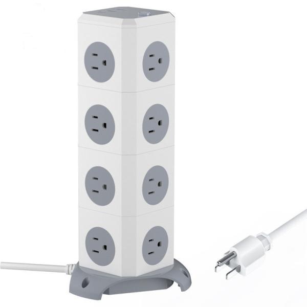 Faixa de alimentação da torre multiplug universal personalizada com porta USB e cabo de extensão 1.8M