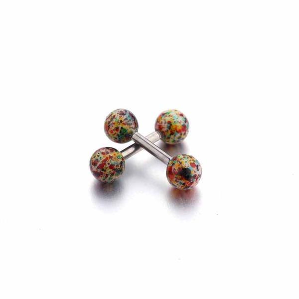 Candy Color Stud Earrings Double Ball Sided Earrings for Women Ear Jewelry