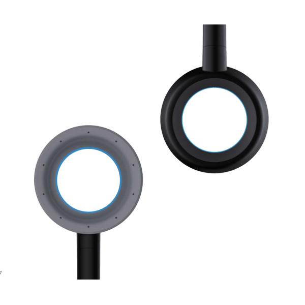 Temperature Sensing High Pressure Led Shower Head Blackened Version Guarantee 1 YEAR