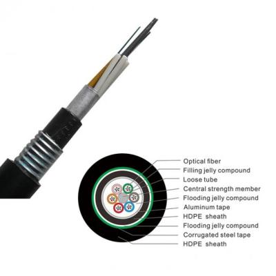 G652D 250um Fiber Outdoor Armored Fiber Optic Cable GYTA53 48 Core