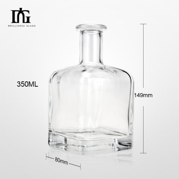 Customizable Logo Accepted 350ml Glass Bottle for Wine Spirit Liquor