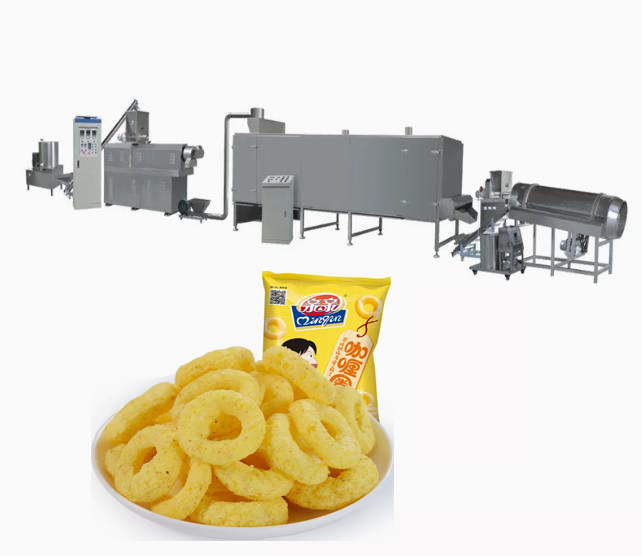 CE Certificate Chips And Snacks Corn Puff Extruder Machine SS304 380v 50hz 400-500kg/h