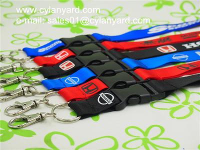 Polyester Office lanyard with detachable clip, China printed ribbon vendor