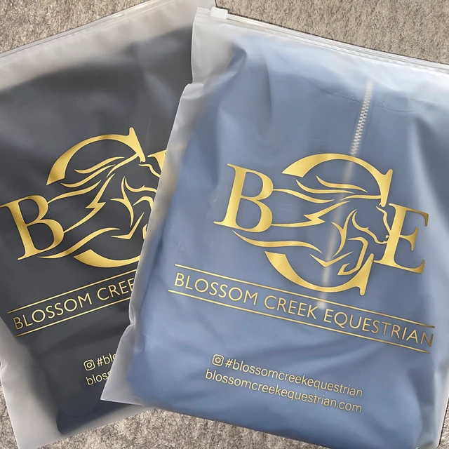 Zhihe Custom Printing Biodegradable Eco-Friendly Black Poly Bag Frosted Plastic Packaging for Shoes & Garments for Hot Stamping
