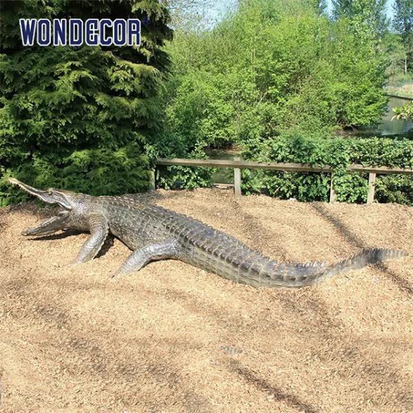 Скульптура крокодила металла большого на открытом воздухе декоративного бросания бронзовая