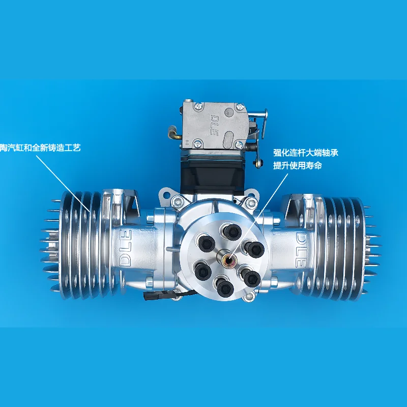Hot DLE170 Aviation Model Gas Engine Dual Cylinder Two Stroke Side Exhaust Natural Air-Cooled CC Displacement for Drone