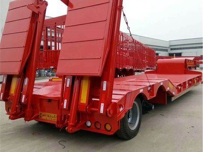 Iron 3 Axles 60 T Container Chassis Trailer Flat Bed Trailer Steel Truck Trailers Mobile Makeup Truck Trailer