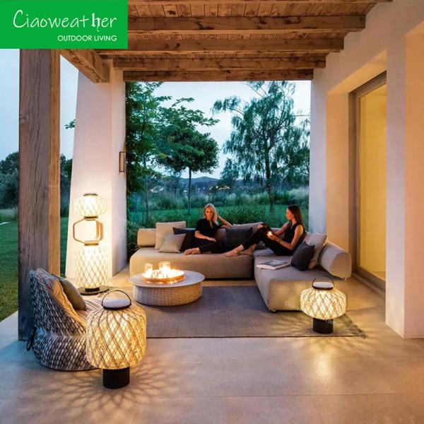 Modern Luxury Hotel Poolside Garden Aluminum Frame Waterproof Outdoor Lounge Fabric for Villa Living Room
