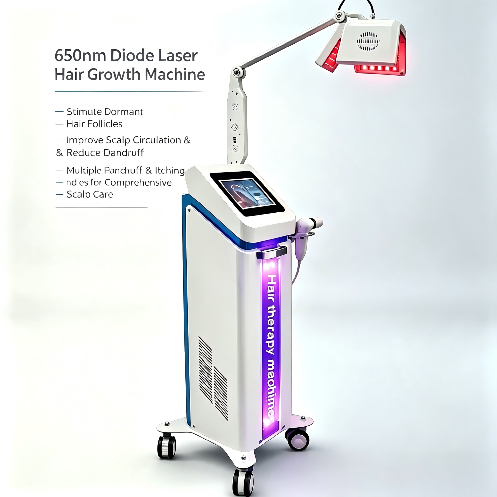 Professional Laser Beauty Machine with Multi Functional System for Hair Regrowth Scalp Hydration and Relief of Itching and Dandruff