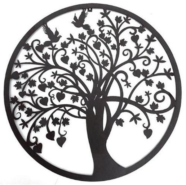 Decorações de arte de parede de metal para árvore para sala de estar cozinha quarto