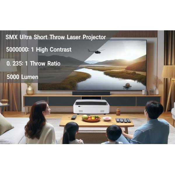 Professional High Contrast 3LCD Ultra Short Throw Laser Projector With 120 Inch Screen