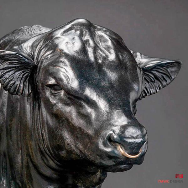 Artistic Installation Life-size Stainless Steel Bull Pipe Statue for Modernistic Style