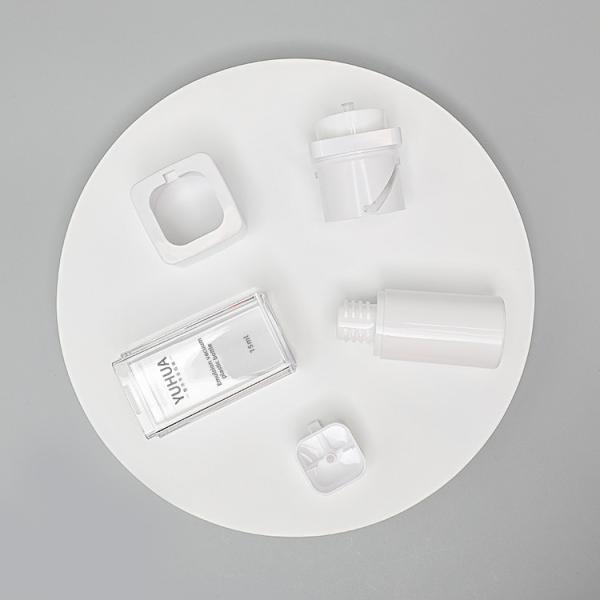 Transparent Square Shape Bottle Double Wall Bottle Airless Wholesale PET Plastic Bottle 15ml 30ml 50ml