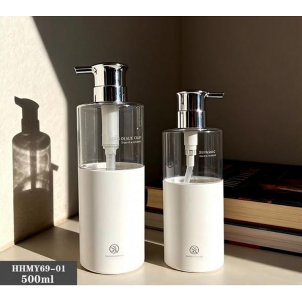 Customized Plastic Luxury Shampoo Bottles 500ml PET Bottle