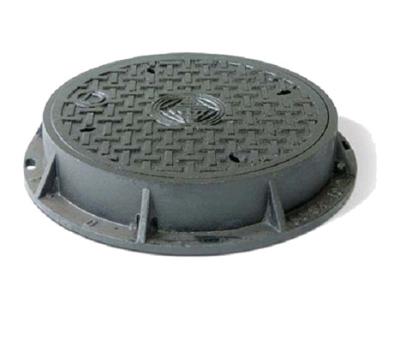 Black Bitumen Coated Cast Iron Manhole Cover Metal Double Seal Customized Logo