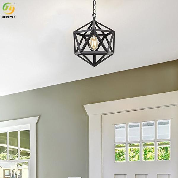 Black / White Iron E26 Decorative Pendant Light For Bedroom