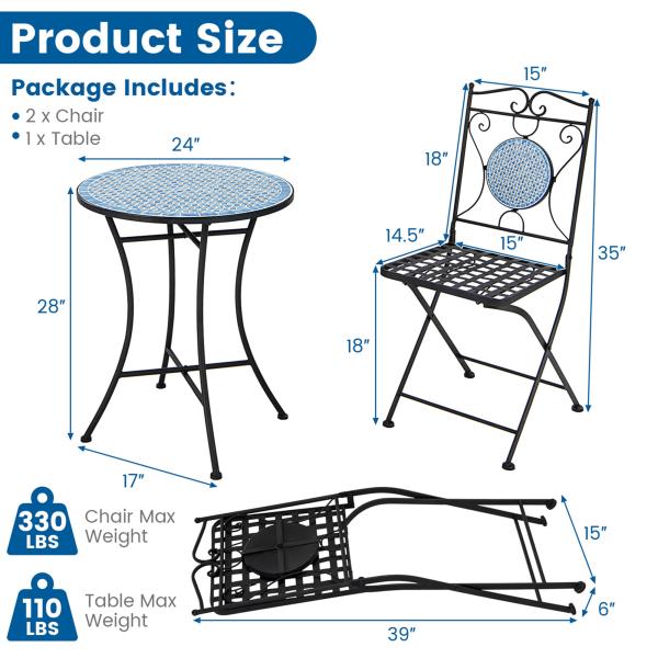 Upgrade Your Outdoor Decor with AJUNION All Weather Bistro Set Table Size Dia24