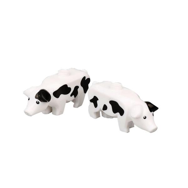 MOC mini figures customized farm cute animal spotted pig farm construction figures building blocks
