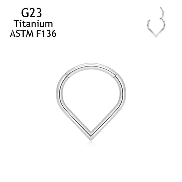Joyería para la nariz de titanio y circonita 5A ASTM F136, piercing para el cuerpo con forma de gota de agua