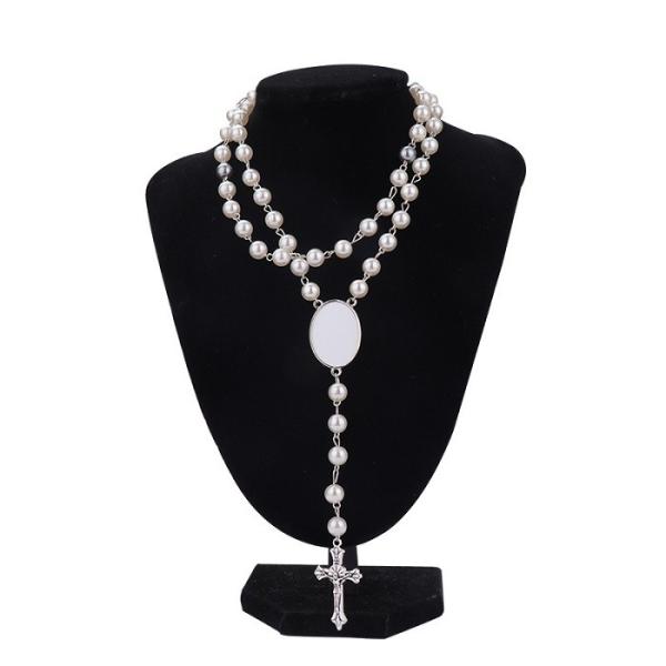 DIY Photo Insert Sublimation Rosary Beads Necklace Custom Rosary Necklace